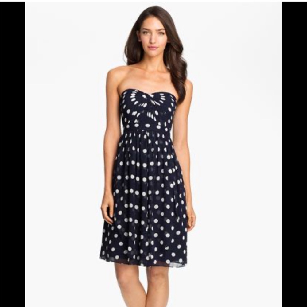 Jenny Yoo Keira polka dot dress blue 4